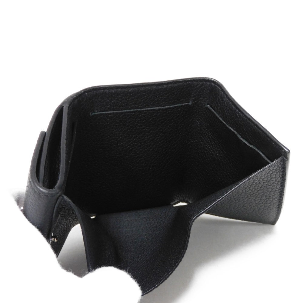LOUIS VUITTON Tri-fold wallet M63921 Grain calf leather (embossed) Noir Current LV Signature Grain Calfskin Black RFID LV logo Portefeuille Rock Mini unisex(Unisex) Used Authentic