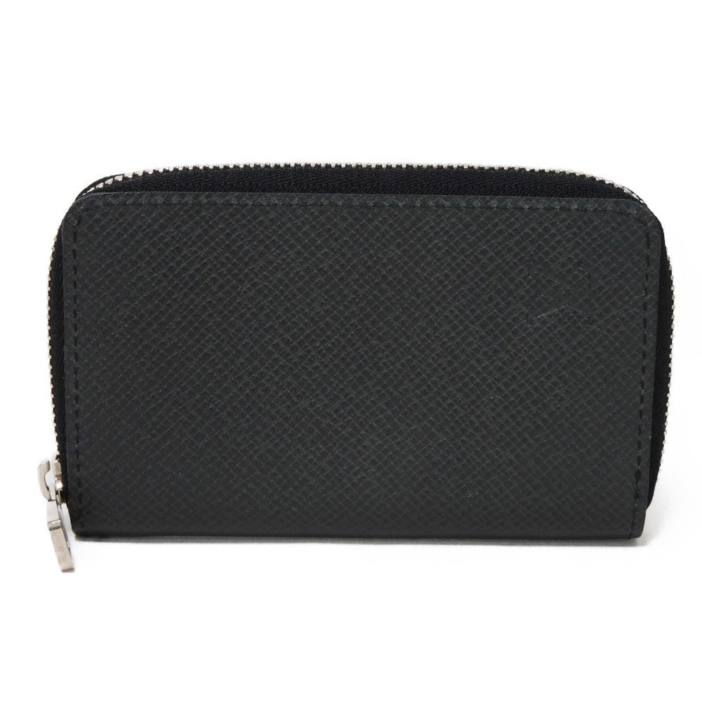 LOUIS VUITTON Coin case M32832 Taiga leather (embossed) Aldoise LV logo embossed charcoal grey old style Zip Around Taiga Zip Around Purse mens Used Authentic