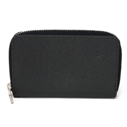 LOUIS VUITTON Coin case M32832 Taiga leather (embossed) Aldoise LV logo embossed charcoal grey old style Zip Around Taiga Zip Around Purse mens Used Authentic