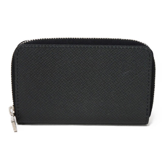 LOUIS VUITTON Coin case M32832 Taiga leather (embossed) Aldoise LV logo embossed charcoal grey old style Zip Around Taiga Zip Around Purse mens Used Authentic
