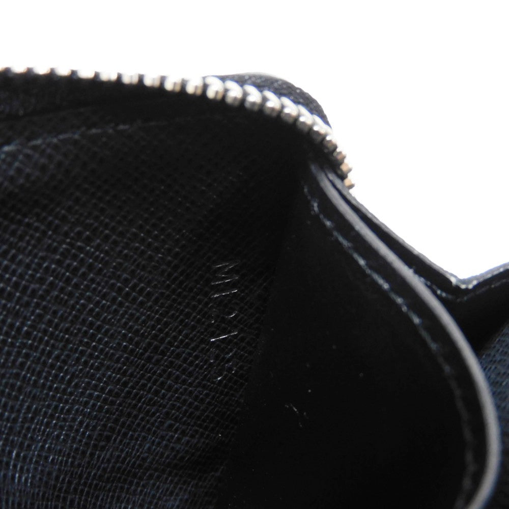 LOUIS VUITTON Coin case M32832 Taiga leather (embossed) Aldoise LV logo embossed charcoal grey old style Zip Around Taiga Zip Around Purse mens Used Authentic