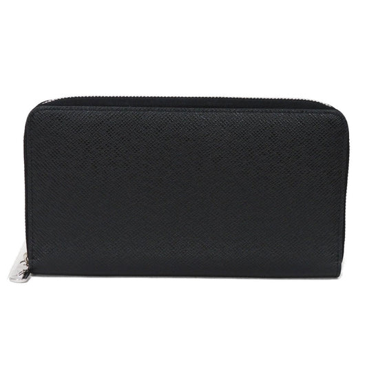 LOUIS VUITTON Long Wallet Purse M30056 Taiga leather (stamped) Noir New LV logo black Zip Around RFID IC chip Taiga Zippy Organizer NM mens Used Authentic