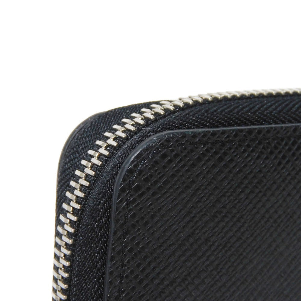 LOUIS VUITTON Long Wallet Purse M30056 Taiga leather (stamped) Noir New LV logo black Zip Around RFID IC chip Taiga Zippy Organizer NM mens Used Authentic