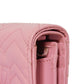 GUCCI Bifold Wallet 625693 DTD1T 5815 Calf leather Wild rose Chevron, in good condition GG Marmont Quilted Compact Chain Wallet Women Used Authentic