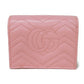GUCCI Bifold Wallet 625693 DTD1T 5815 Calf leather Wild rose Chevron, in good condition GG Marmont Quilted Compact Chain Wallet Women Used Authentic