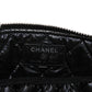 CHANEL Pouch A70811 Nylon black CC mark logo flower floral pattern mini silver 26 series COCO Mark Camellia cosmetic pouch unisex(Unisex) Used Authentic
