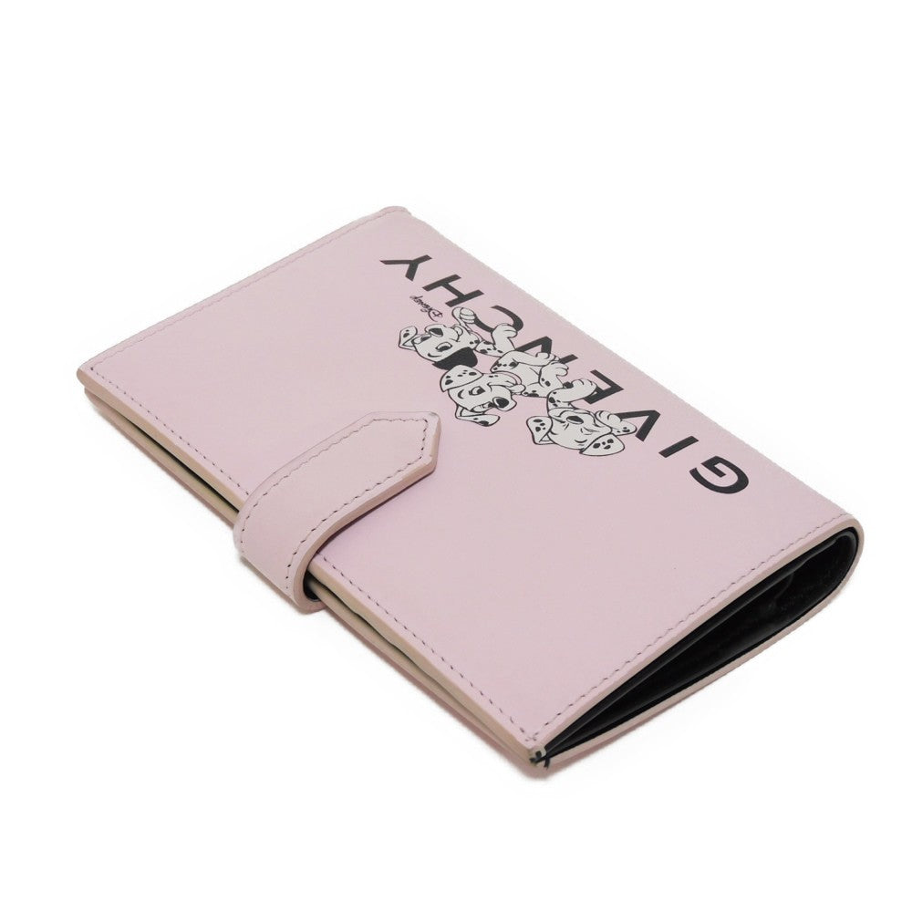 Givenchy Bifold Wallet BB60K8B1K6  Smooth scarf skin blossom pink logo Calfskin pastel Disney 101 Dalmatians Bifold Wallet Women Used Authentic