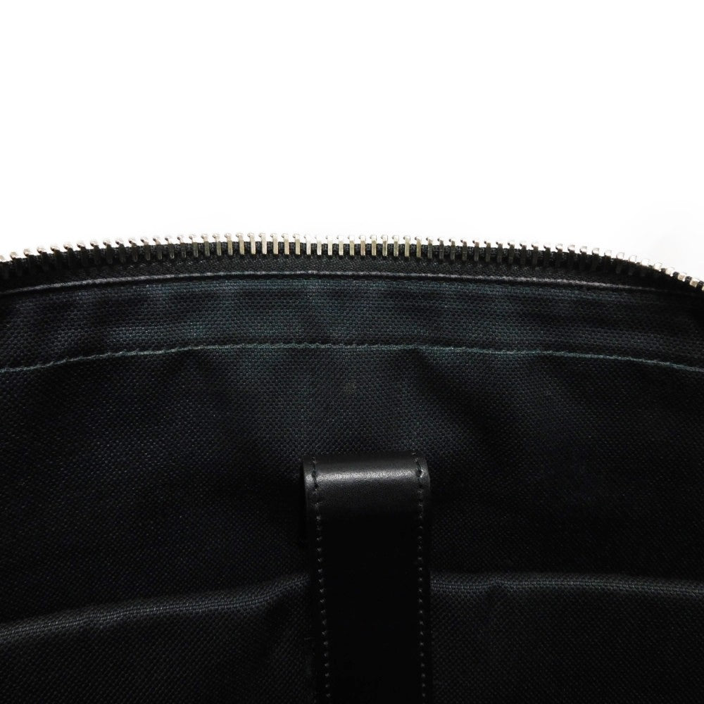 GUCCI Business bag 474135 GG Supreme canvas (polyurethane processing) x Calfskin leather black Handbag logo embossed leather patch GG Supreme Briefcase mens Used Authentic