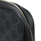 GUCCI Business bag 474135 GG Supreme canvas (polyurethane processing) x Calfskin leather black Handbag logo embossed leather patch GG Supreme Briefcase mens Used Authentic