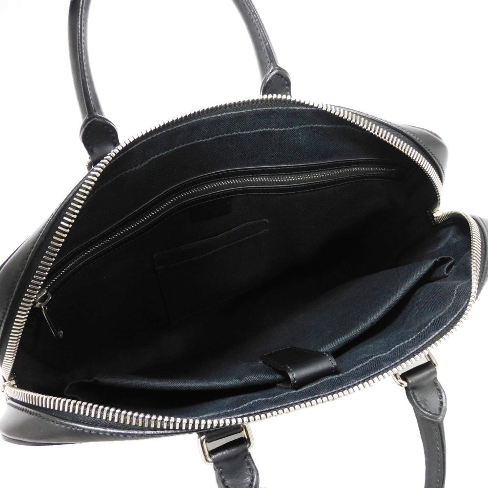 GUCCI Business bag 474135 GG Supreme canvas (polyurethane processing) x Calfskin leather black Handbag logo embossed leather patch GG Supreme Briefcase mens Used Authentic
