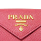 PRADA Tri-fold wallet 1MH021 QWA F0505 Safiano leather (stamped) Peonia Pink RFID logo metal Saffiano Mini Wallet Women Used Authentic