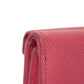 PRADA Tri-fold wallet 1MH021 QWA F0505 Safiano leather (stamped) Peonia Pink RFID logo metal Saffiano Mini Wallet Women Used Authentic