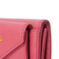 PRADA Tri-fold wallet 1MH021 QWA F0505 Safiano leather (stamped) Peonia Pink RFID logo metal Saffiano Mini Wallet Women Used Authentic