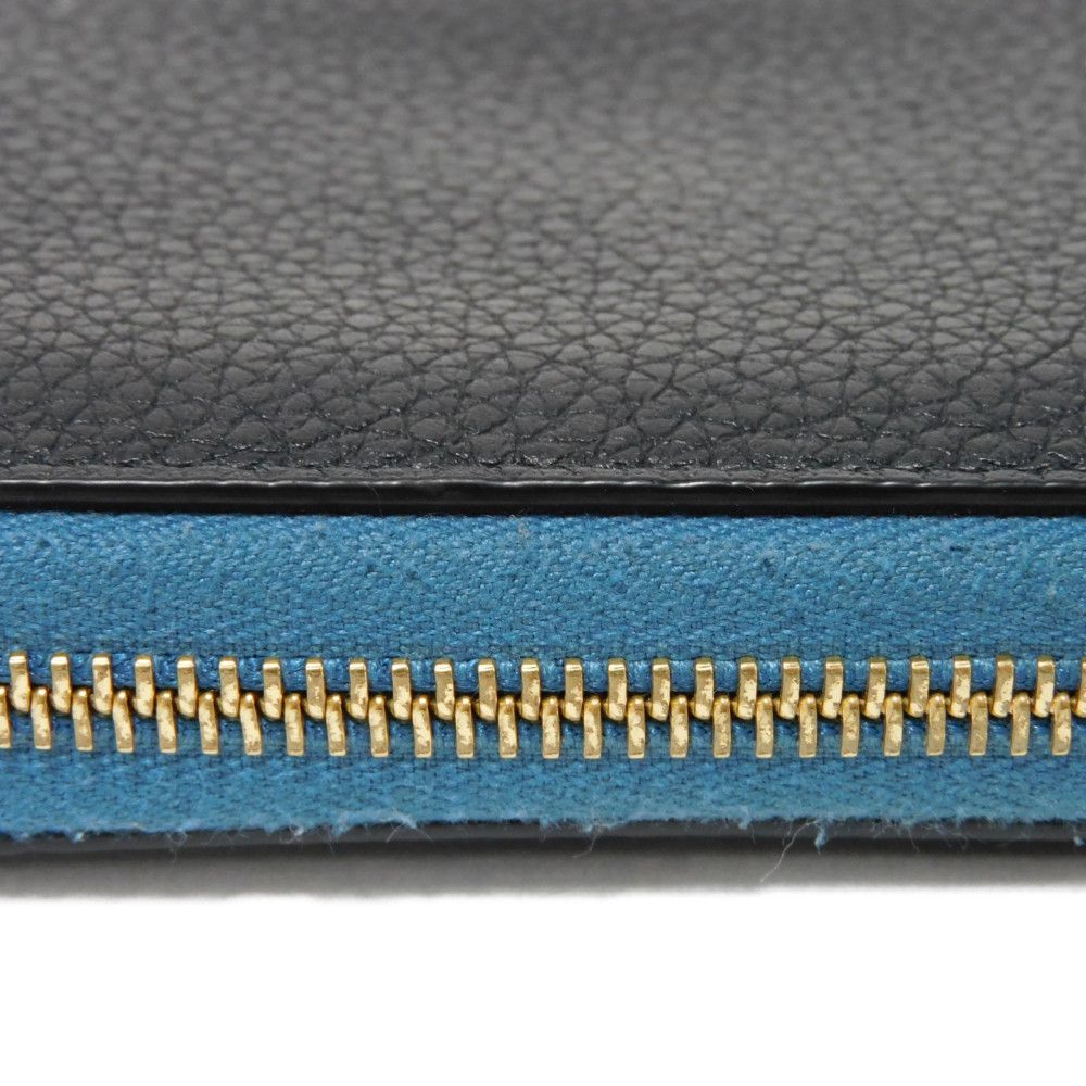 GUCCI Long Wallet Purse 658691 0E8IG 4432 Grain calf leather (embossed) black Calfskin Bicolor Long Zip Wallet Logo embossing Embossed logo mens(Unisex) Used Authentic