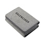 BALENCIAGA Tri-fold wallet 551921 0XV3N 8106 Polyurethane x polyester Silver Glitter Sparkling Black New logo Everyday Mini Wallet unisex(Unisex) Used Authentic