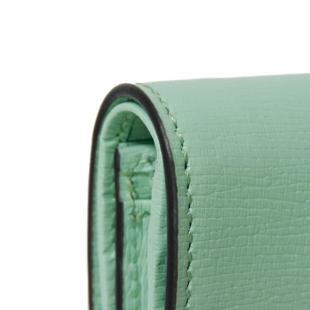 GUCCI Bifold Wallet 701009 U22AG 3067 Textured leather Mint green Banana Cat Sakuramochi Star Unused logo Bananya Compact Wallet unisex(Unisex) Used Authentic