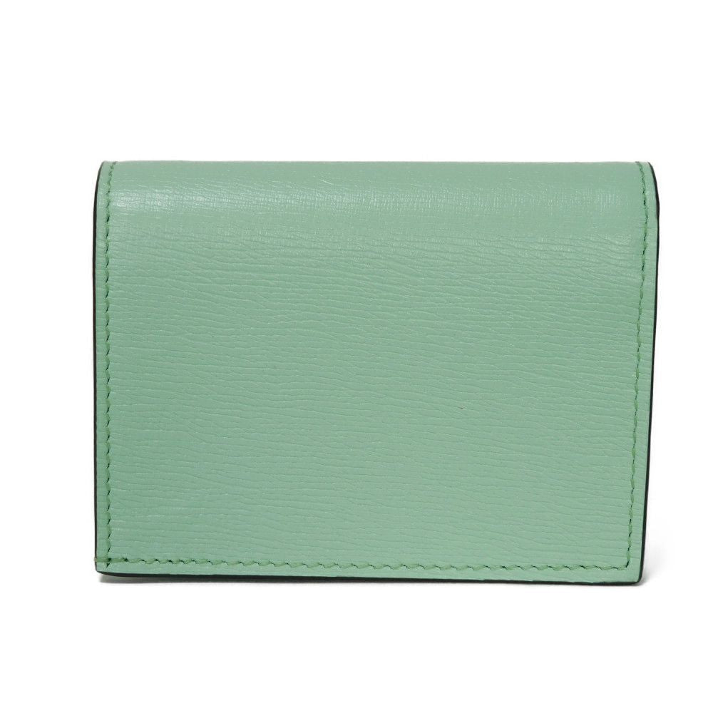 GUCCI Bifold Wallet 701009 U22AG 3067 Textured leather Mint green Banana Cat Sakuramochi Star Unused logo Bananya Compact Wallet unisex(Unisex) Used Authentic