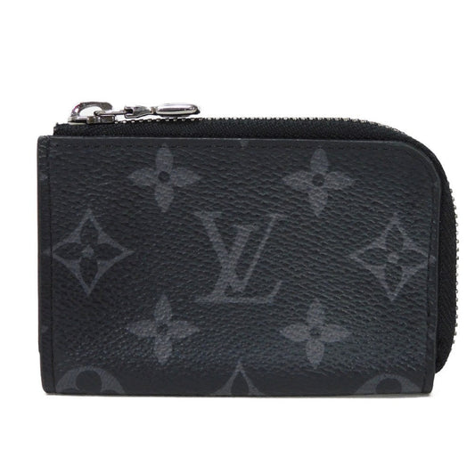 LOUIS VUITTON Coin case M63536 Monogram Eclipse canvas x grain leather black L-shaped zipper compact wallet Monogram Eclipse Portemone Jules mens Used Authentic