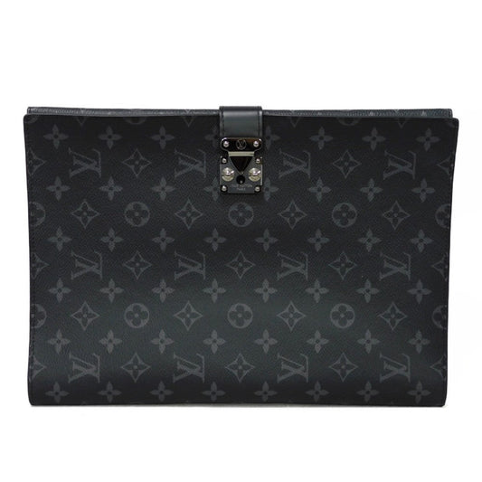 LOUIS VUITTON business bag GI0273 Monogram Eclipse canvas x grain leather Noir Black A4 document case, in good condition Monogram Eclipse Porto Document Frank GM mens Used Authentic