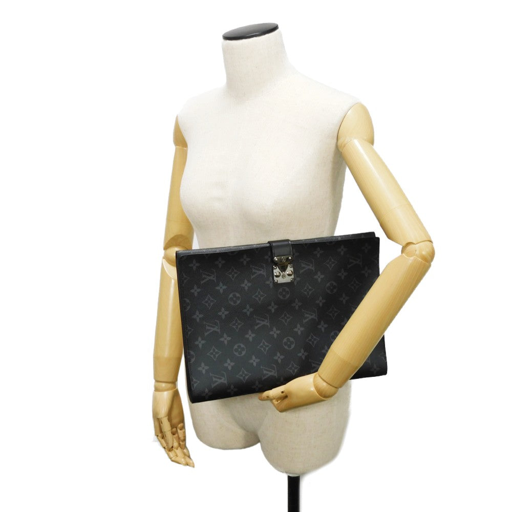 LOUIS VUITTON business bag GI0273 Monogram Eclipse canvas x grain leather Noir Black A4 document case, in good condition Monogram Eclipse Porto Document Frank GM mens Used Authentic