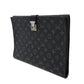 LOUIS VUITTON business bag GI0273 Monogram Eclipse canvas x grain leather Noir Black A4 document case, in good condition Monogram Eclipse Porto Document Frank GM mens Used Authentic
