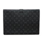 LOUIS VUITTON business bag GI0273 Monogram Eclipse canvas x grain leather Noir Black A4 document case, in good condition Monogram Eclipse Porto Document Frank GM mens Used Authentic