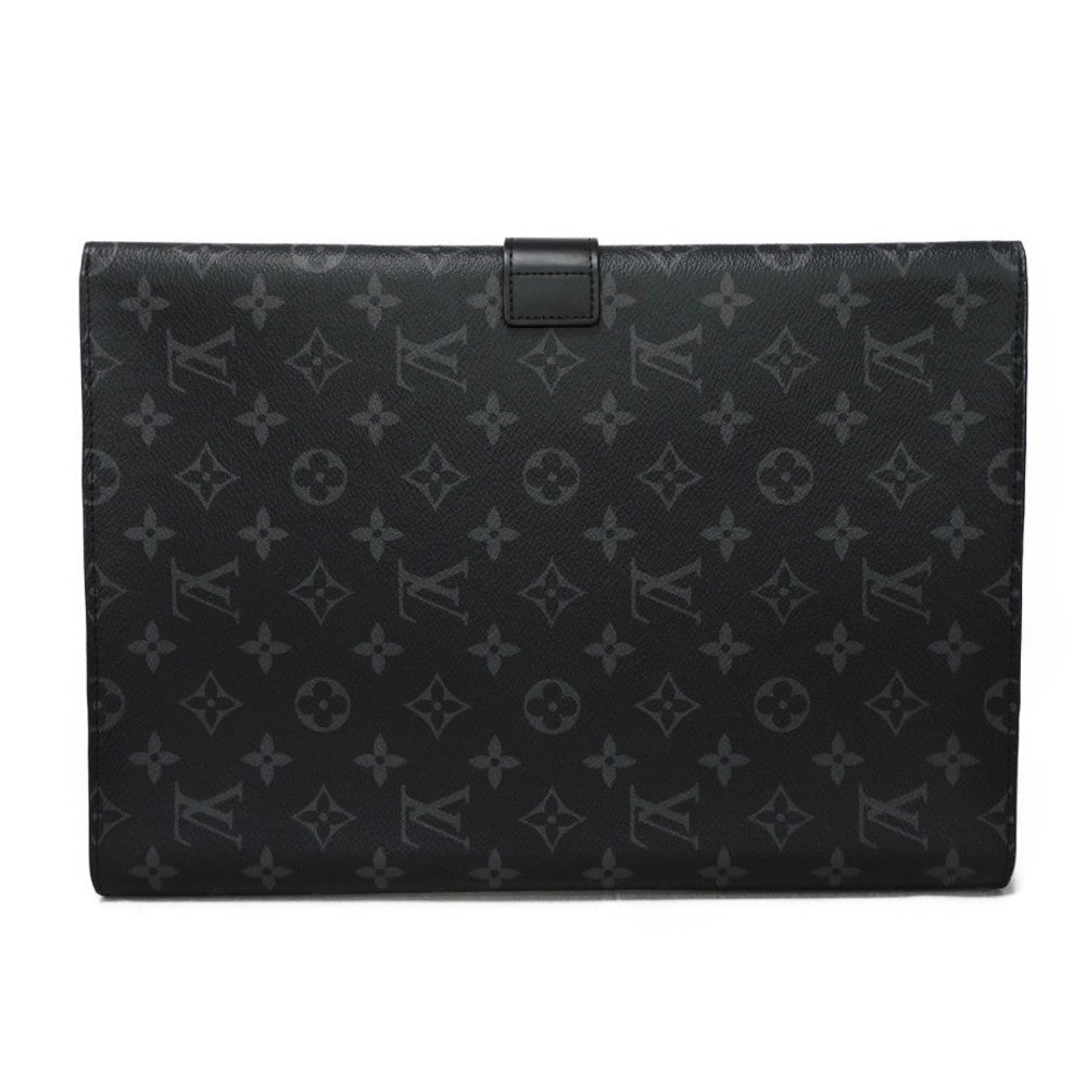 LOUIS VUITTON business bag GI0273 Monogram Eclipse canvas x grain leather Noir Black A4 document case, in good condition Monogram Eclipse Porto Document Frank GM mens Used Authentic