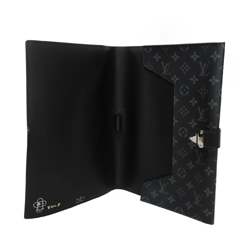 LOUIS VUITTON business bag GI0273 Monogram Eclipse canvas x grain leather Noir Black A4 document case, in good condition Monogram Eclipse Porto Document Frank GM mens Used Authentic