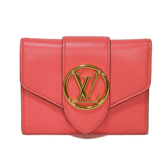 LOUIS VUITTON Tri-fold wallet M69177 Smooth Calfskin Leather Dahlia Smooth Calfskin Blue Bicolor LV circle Portefeuille LV Pont Neuf Compact Rear Women Used Authentic