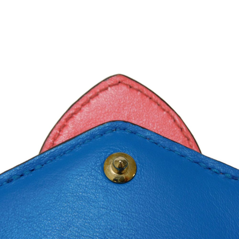 LOUIS VUITTON Tri-fold wallet M69177 Smooth Calfskin Leather Dahlia Smooth Calfskin Blue Bicolor LV circle Portefeuille LV Pont Neuf Compact Rear Women Used Authentic