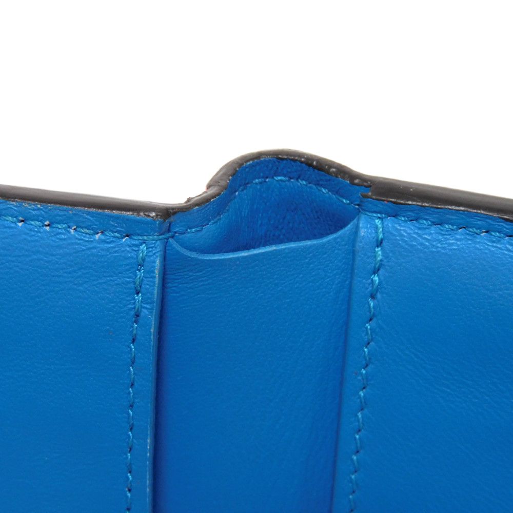 LOUIS VUITTON Tri-fold wallet M69177 Smooth Calfskin Leather Dahlia Smooth Calfskin Blue Bicolor LV circle Portefeuille LV Pont Neuf Compact Rear Women Used Authentic