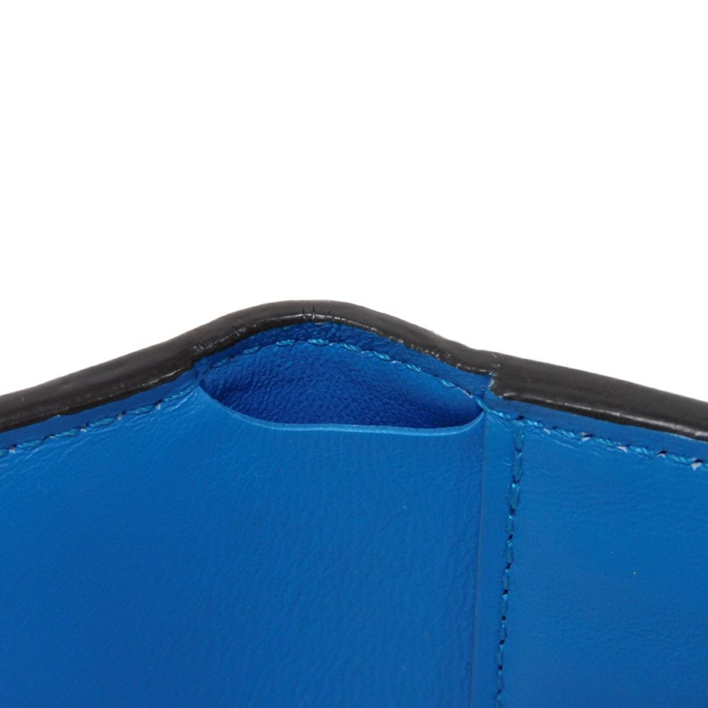 LOUIS VUITTON Tri-fold wallet M69177 Smooth Calfskin Leather Dahlia Smooth Calfskin Blue Bicolor LV circle Portefeuille LV Pont Neuf Compact Rear Women Used Authentic