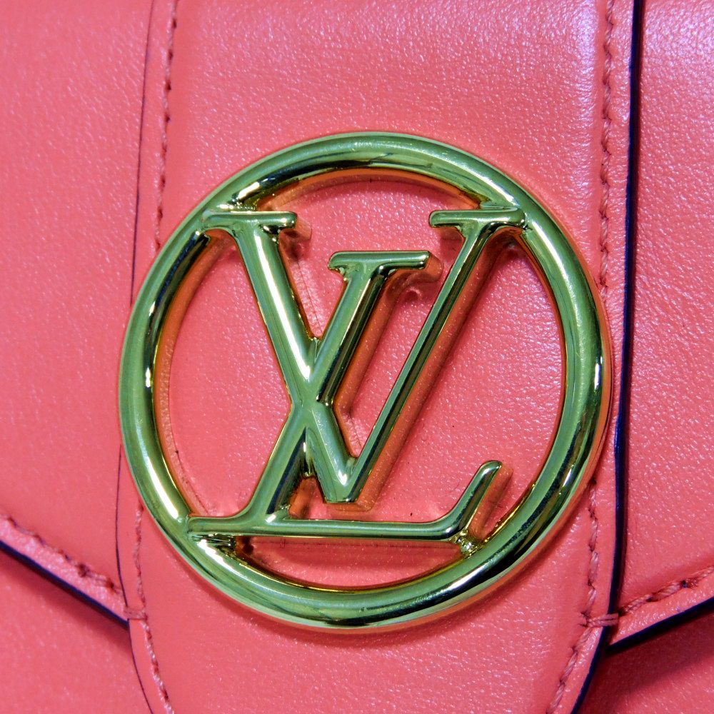 LOUIS VUITTON Tri-fold wallet M69177 Smooth Calfskin Leather Dahlia Smooth Calfskin Blue Bicolor LV circle Portefeuille LV Pont Neuf Compact Rear Women Used Authentic