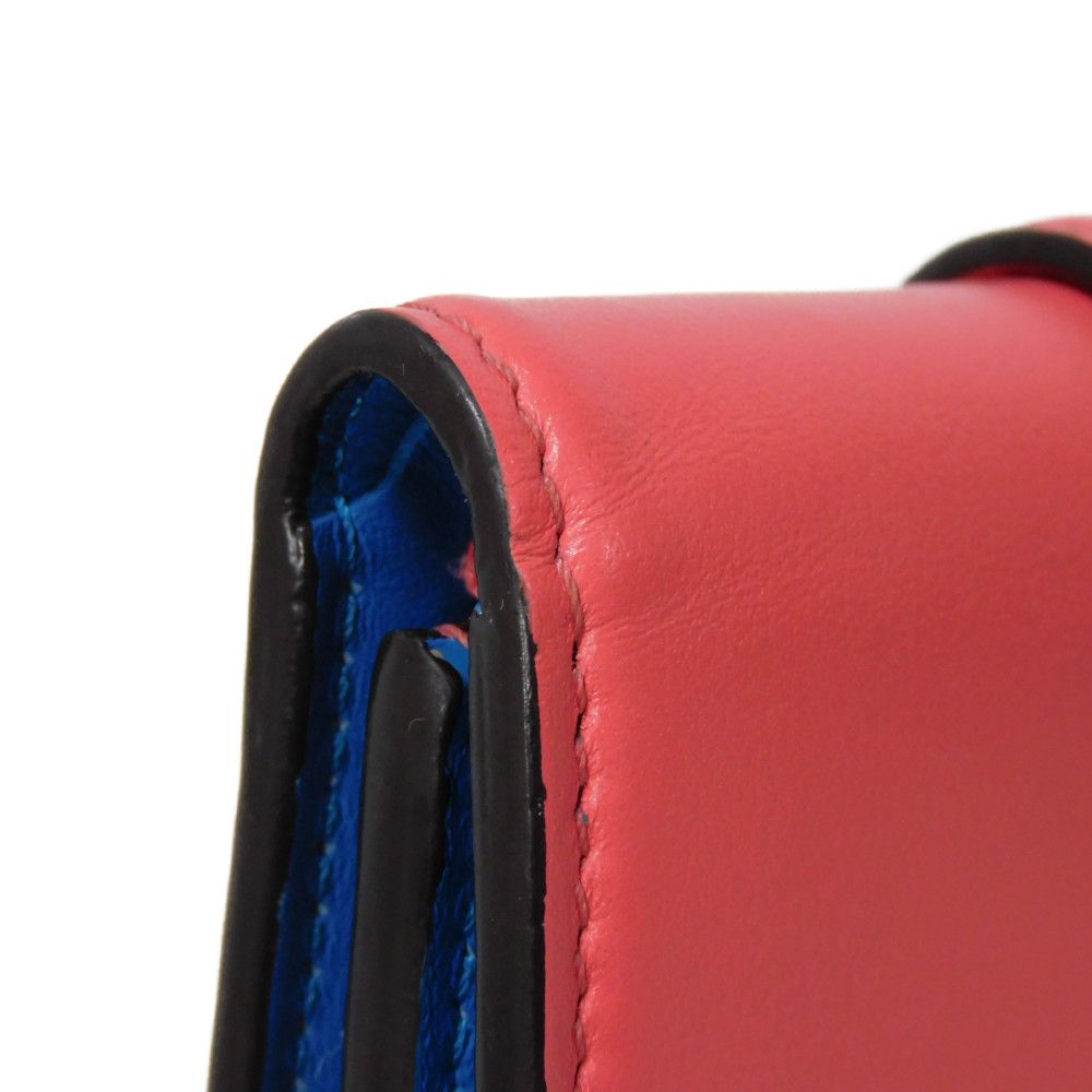 LOUIS VUITTON Tri-fold wallet M69177 Smooth Calfskin Leather Dahlia Smooth Calfskin Blue Bicolor LV circle Portefeuille LV Pont Neuf Compact Rear Women Used Authentic