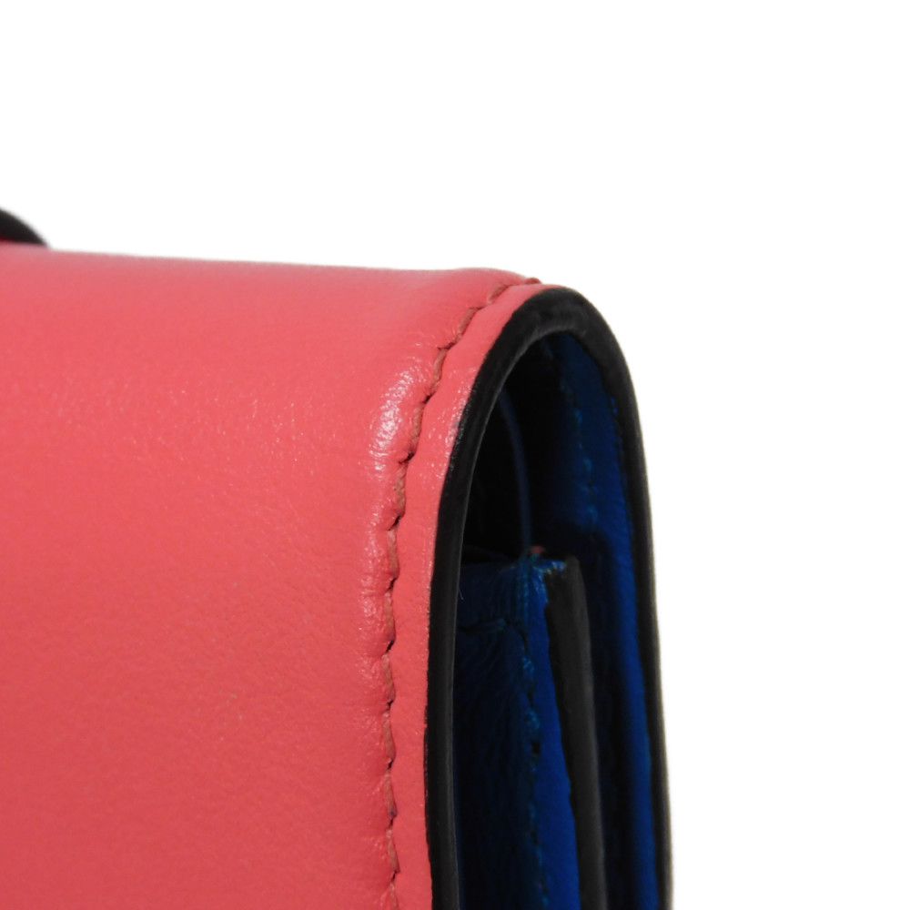 LOUIS VUITTON Tri-fold wallet M69177 Smooth Calfskin Leather Dahlia Smooth Calfskin Blue Bicolor LV circle Portefeuille LV Pont Neuf Compact Rear Women Used Authentic