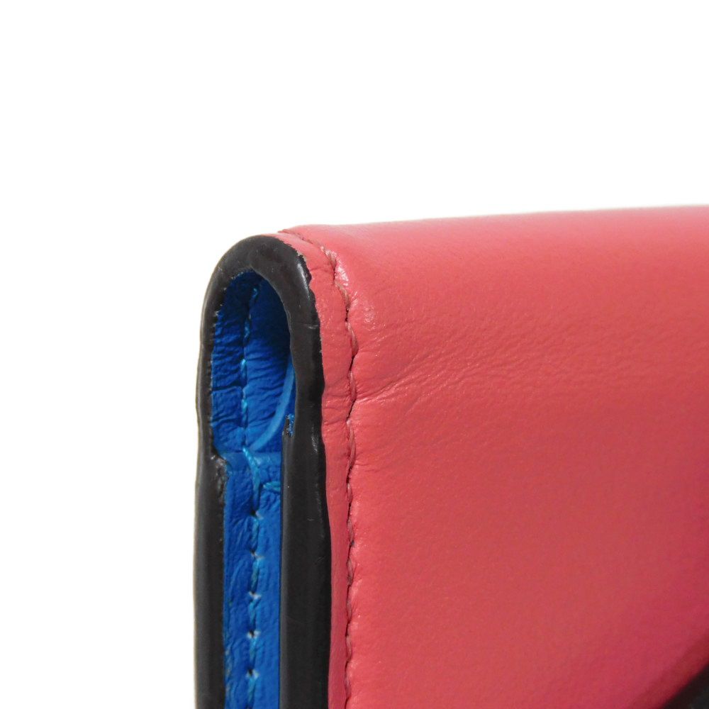 LOUIS VUITTON Tri-fold wallet M69177 Smooth Calfskin Leather Dahlia Smooth Calfskin Blue Bicolor LV circle Portefeuille LV Pont Neuf Compact Rear Women Used Authentic