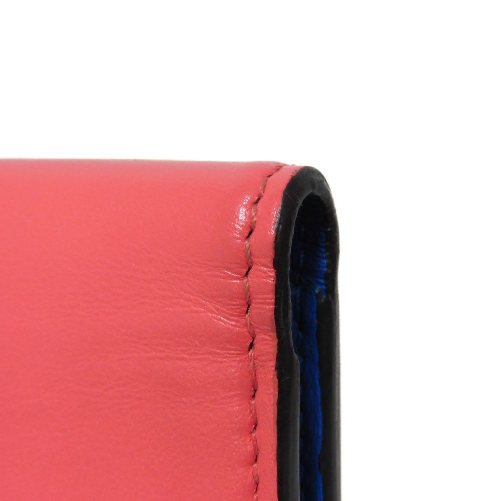 LOUIS VUITTON Tri-fold wallet M69177 Smooth Calfskin Leather Dahlia Smooth Calfskin Blue Bicolor LV circle Portefeuille LV Pont Neuf Compact Rear Women Used Authentic