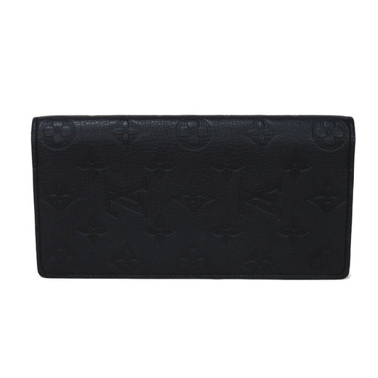 LOUIS VUITTON Long Wallet Purse M62900 Shadow leather (monogram embossing) Noir Current LV logo flower black RFID IC chip Monogram shadow Portefeuille Braza mens Used Authentic