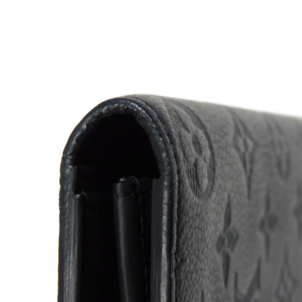 LOUIS VUITTON Long Wallet Purse M62900 Shadow leather (monogram embossing) Noir Current LV logo flower black RFID IC chip Monogram shadow Portefeuille Braza mens Used Authentic