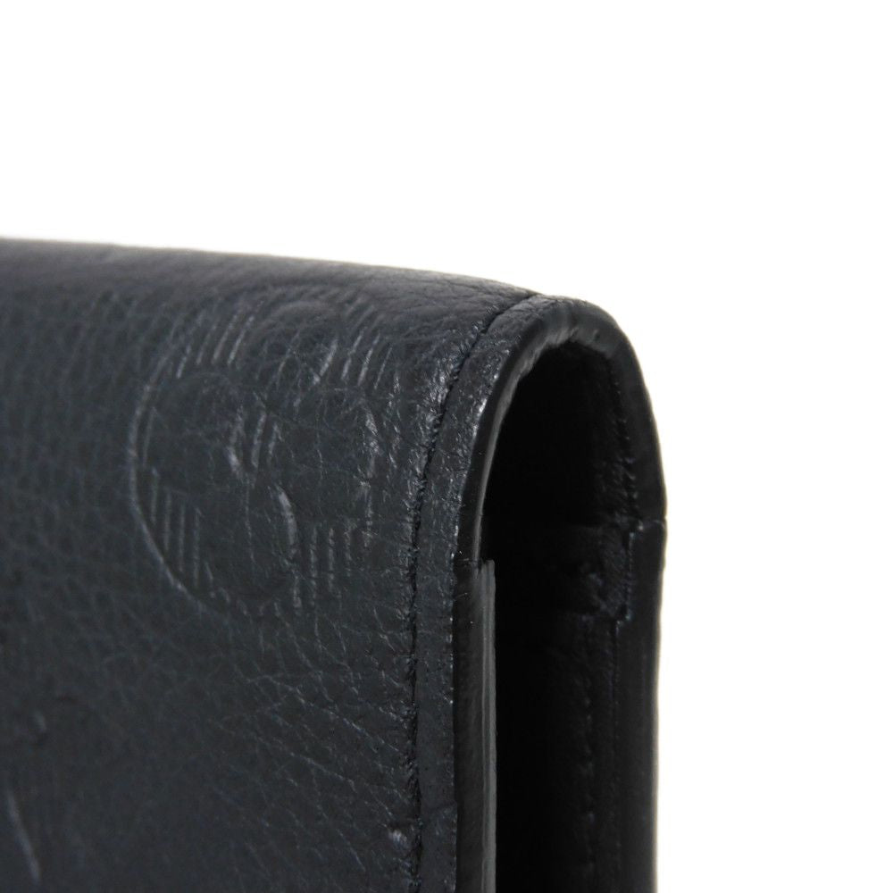 LOUIS VUITTON Long Wallet Purse M62900 Shadow leather (monogram embossing) Noir Current LV logo flower black RFID IC chip Monogram shadow Portefeuille Braza mens Used Authentic