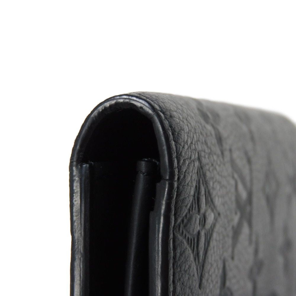 LOUIS VUITTON Long Wallet Purse M62900 Shadow leather (monogram embossing) Noir Current LV logo flower black RFID IC chip Monogram shadow Portefeuille Braza mens Used Authentic