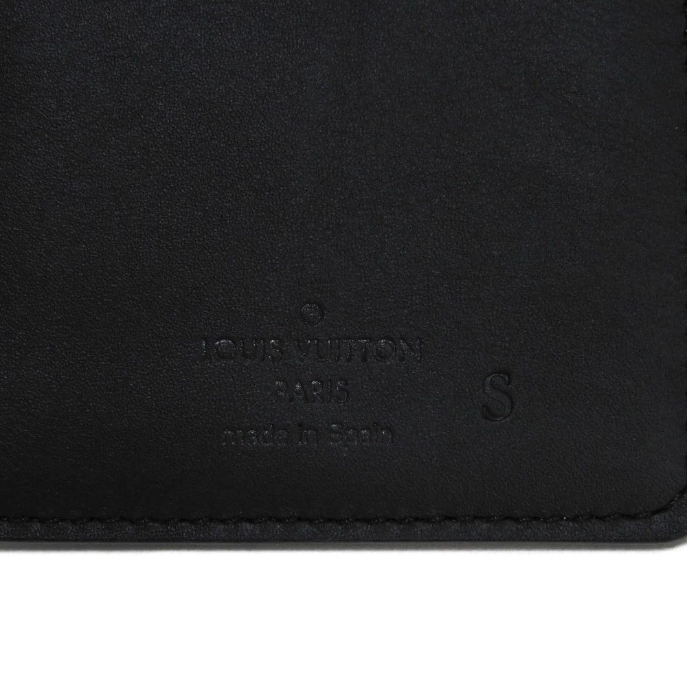 LOUIS VUITTON Long Wallet Purse M62900 Shadow leather (monogram embossing) Noir Current LV logo flower black RFID IC chip Monogram shadow Portefeuille Braza mens Used Authentic
