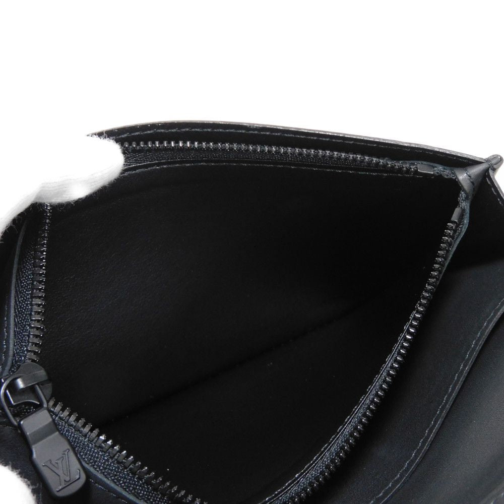LOUIS VUITTON Long Wallet Purse M62900 Shadow leather (monogram embossing) Noir Current LV logo flower black RFID IC chip Monogram shadow Portefeuille Braza mens Used Authentic