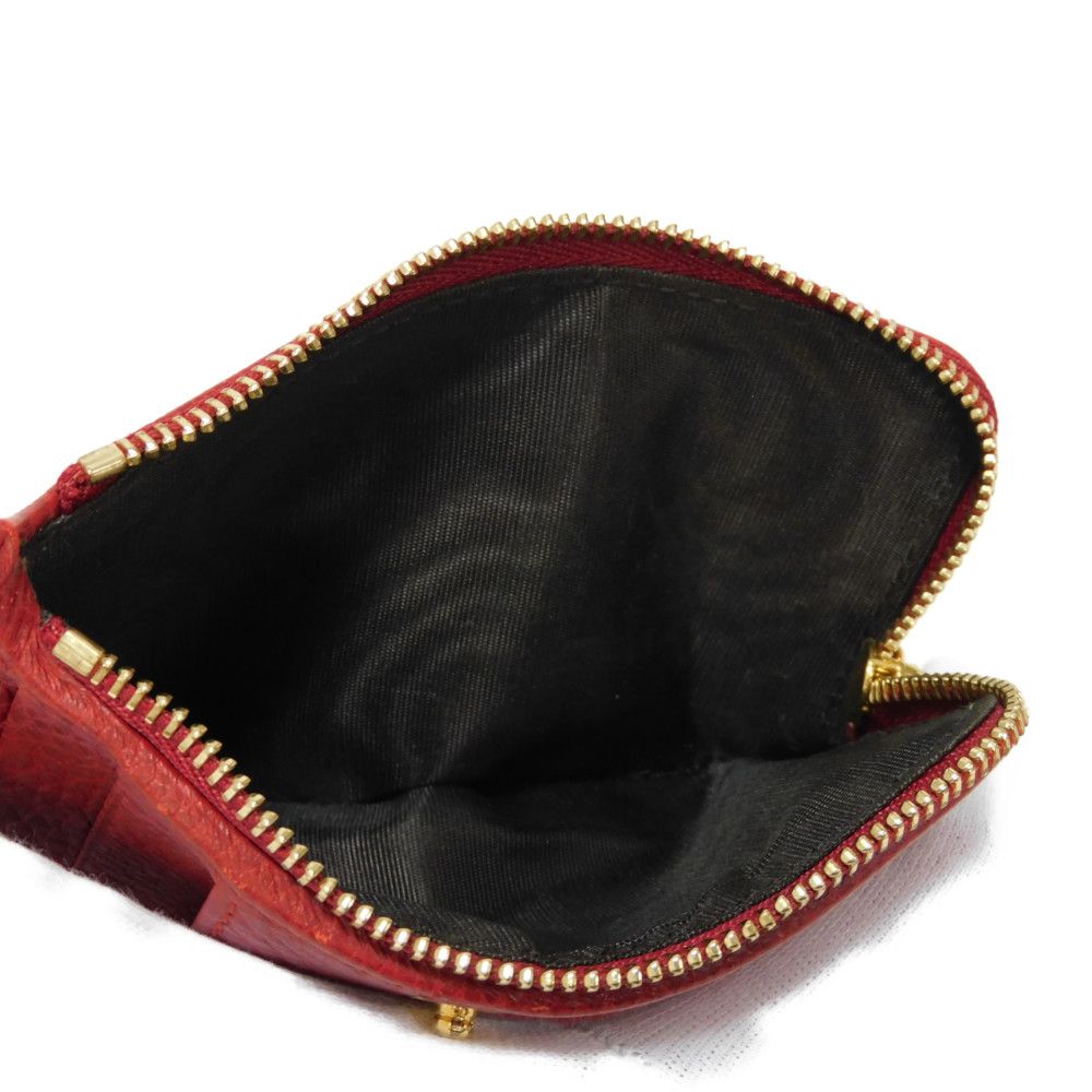 GUCCI Bifold Wallet 546588 Textured leather Red L-shaped zipper, snap button Petit Marmont GG Marmont Compact Zip Wallet unisex(Unisex) Used Authentic