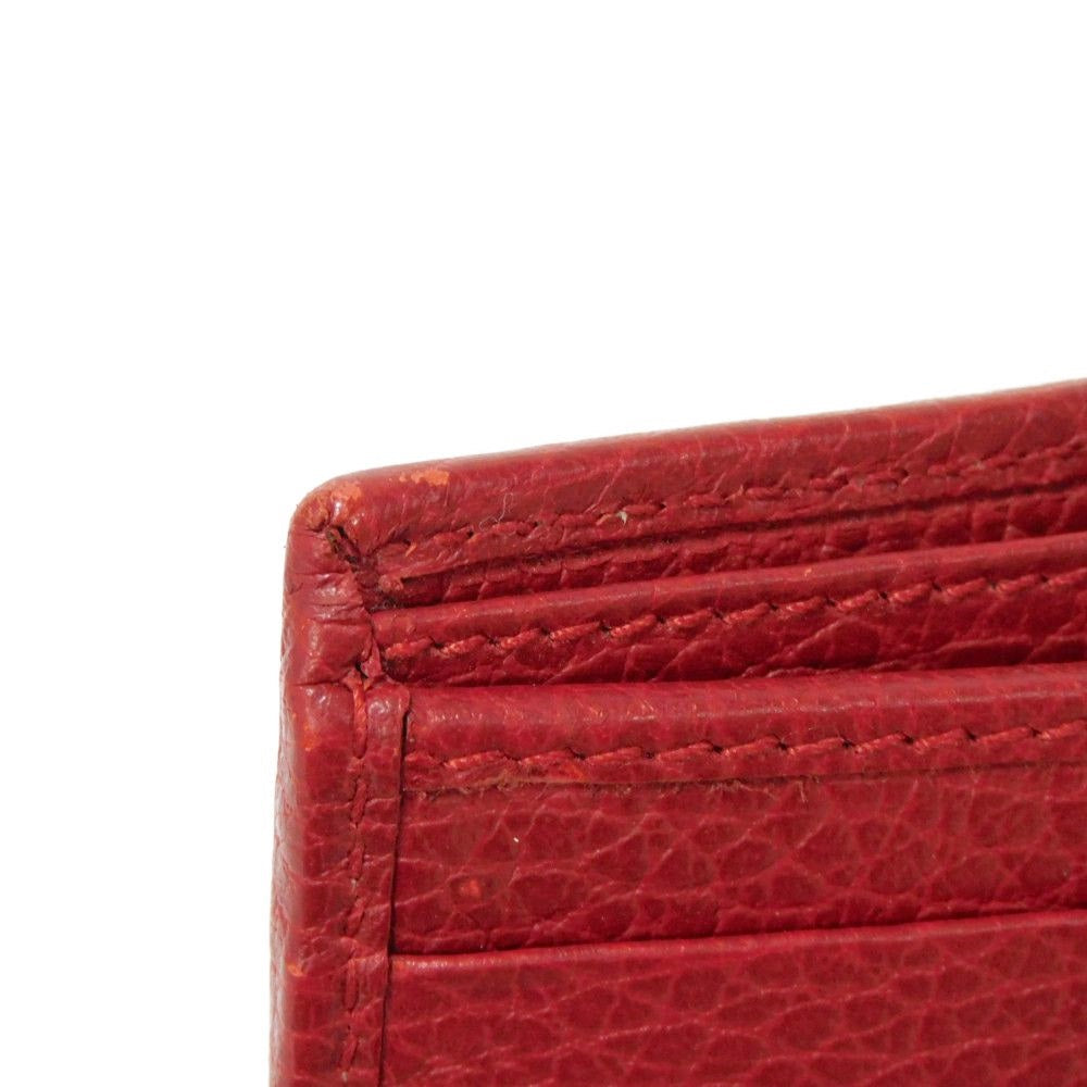 GUCCI Bifold Wallet 546588 Textured leather Red L-shaped zipper, snap button Petit Marmont GG Marmont Compact Zip Wallet unisex(Unisex) Used Authentic