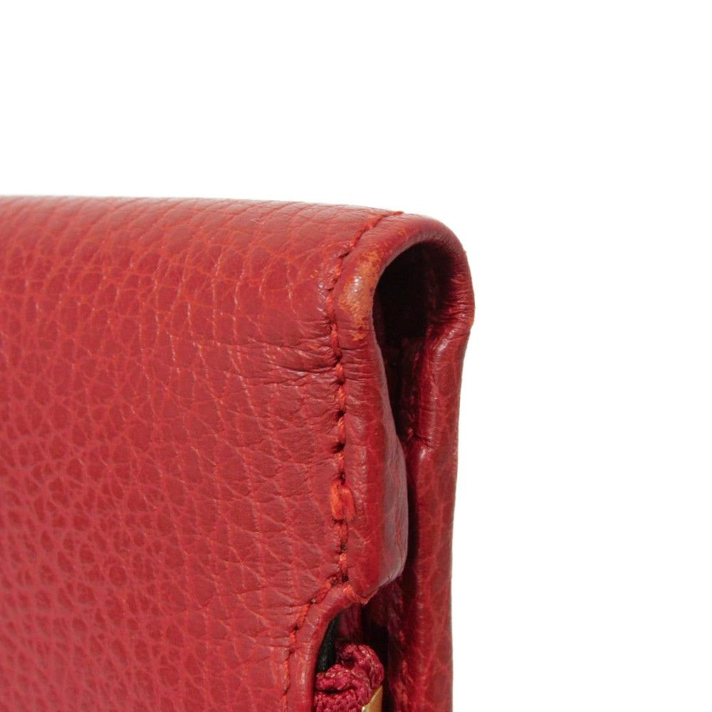 GUCCI Bifold Wallet 546588 Textured leather Red L-shaped zipper, snap button Petit Marmont GG Marmont Compact Zip Wallet unisex(Unisex) Used Authentic