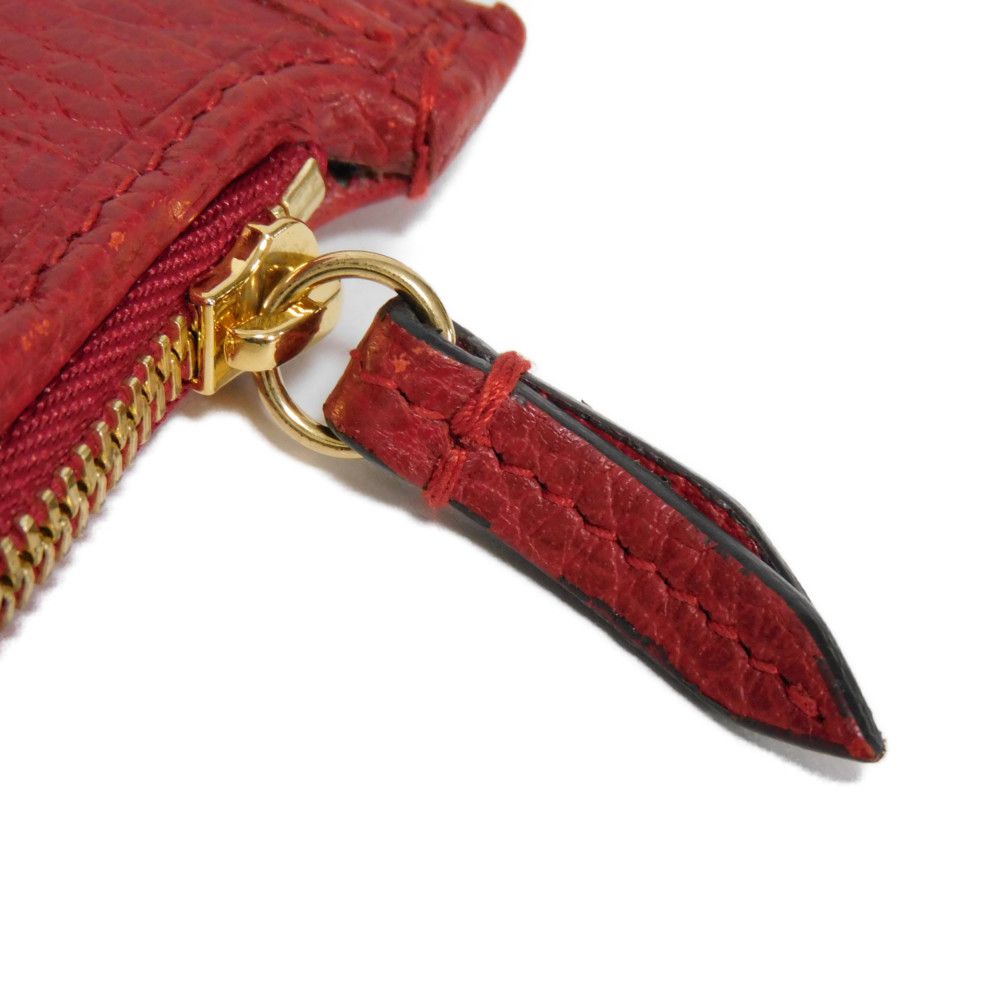 GUCCI Bifold Wallet 546588 Textured leather Red L-shaped zipper, snap button Petit Marmont GG Marmont Compact Zip Wallet unisex(Unisex) Used Authentic