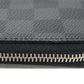 LOUIS VUITTON Coin case N63076 Damier Graphite canvas x grained leather (embossed) Noir Black New Zip Around Wallet Damier Graphite Zippy coin purse mens Used Authentic