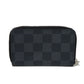 LOUIS VUITTON Coin case N63076 Damier Graphite canvas x grained leather (embossed) Noir Black New Zip Around Wallet Damier Graphite Zippy coin purse mens Used Authentic