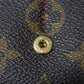 LOUIS VUITTON Long Wallet Purse M61184 Monogram canvas x Calfskin leather Slys LV Logo Flower Brown Red Bifold Wallet Monogram Retiro Portefeuille Sarah unisex(Unisex) Used Authentic